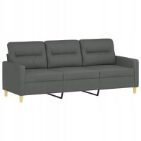 Sofa 3-osobowa ciemnoszara 198x77x80 cm