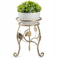 Kwietnik metalowy jedna donica Elmer stojący Złoty stojak Dekoracyjny 41 cm