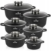 МРАМОРНЫЙ НАБОР КАСТРЮЛЬ ИНДУКЦИОННЫЙ ГАЗОВЫЙ НАБОР КАСТРЮЛЬ КРЫШКИ ZILNER