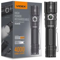 VIDEX Latarka LED mocna TAKTYCZNA wojskowa WODOODPORNA USB 4000Lm 6500K