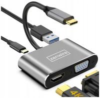ADAPTER HUB Przejściówka USB-C Adapter 4W1 HDMI 4K VGA USB 3.0 Zenwire