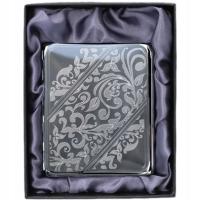 ПОРТСИГАР В ПОДАРОЧНОЙ КОРОБКЕ ГРАВЕР ЦВЕТЫ