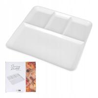 Talerz na przekąski półmisek dzielony biały porcelanowy do serwowania