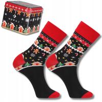 Bawełniane Skarpety Świąteczne Męskie W Ozdobnej Puszce Prezent MORAJ 38-43