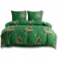 POŚCIEL 160x200 +2 POSZEWKI KOMPLET POŚCIELI 3D DWUSTRONNA ŚWIĄTECZNA