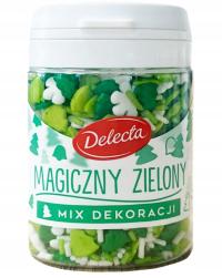 Delecta MAGICZNY ZIELONY Mix DEKORACJI ŚWIĄTECZNYCH DO CIAST posypki 55g