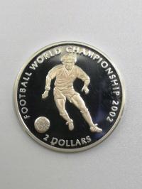 Wyspy Cooka 2 dolary, 2002 Mundial 2002 p. N52 srebro od Rajmonet