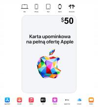 Apple Gift Card Doładowanie iTunes App Store Kod Klucz - USA - $50 / 50 USD