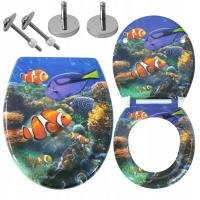 СИДЕНЬЕ ДЛЯ УНИТАЗА, СИДЕНЬЕ ДЛЯ УНИТАЗА, МЕДЛЕННОЕ СИДЕНЬЕ, ЦВЕТНОЙ РИФ, ТВЕРДЫЙ ESTIVA