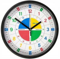 Zegar Edukacyjny Nauczycielski z szybką 1 Bezgłośny mechanizm
