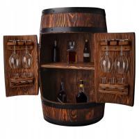 Деревянная барная стойка для ликера, винная бочка с держателями для бокалов 80x55 см