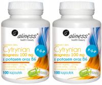 2x Aliness CYTRYNIAN MAGNEZU Z POTASEM B6 100 kaps Skurcze CIŚNIENIE KRWI