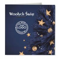 firmowa KARTKA ŚWIĄTECZNA - LOGO + KOPERTA