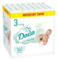 Pieluszki Dada 3 Białe Pieluchy Pure Care Pampersy Zapas 4-9 kg 160 szt