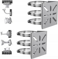 2x Uniwersalny uchwyt masztowy do kamer CCTV z 3 regulowanymi obejmami
