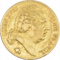 2.eo.FRANCJA, LUDWIK XVIII, 20 FRANKÓW 1819 A