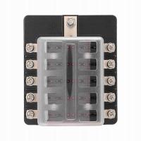 10 -Way Blade Fuse Box 10–32V 100A Znany odbiegowy klips na pokrywie 78