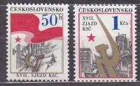 Czechosłowacja 1986 Znaczki 2853-4 ** partia komunistyczna kongres zjazd