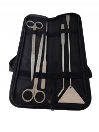 zestaw narzędzi do akwarium pęseta nożyczki szpatułka 5 szt w etui