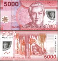 Chile - 5000 pesos 2016 * P163g * seria AA * polimer