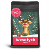 Kawa ziarnista Świąteczna Wesołych Świąt 250g na Prezent Świeżo Palona Mać