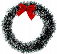 ŚWIĄTECZNY WIANEK XXL STROIK NA DRZWI ŚWIERK JODŁA z KOKARDĄ