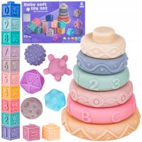 EDUKACYJNY zestaw klocków SENSORYCZNA ZABAWKA Miękkie KLOCKI Piłka Wieża 23