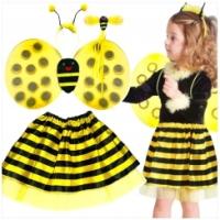 STRÓJ PSZCZOŁY KOSTIUM PSZCZÓŁKA PSZCZOŁA ZESTAW 3w1 OPASKA SKRZYDŁA TUTU
