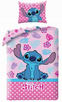 Pościel bawełniana 160x200 Lilo i Stitch Młodzieżowa różowa HIT