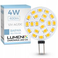 Żarówka LED G4 12V AC/DC 4W 400lm BIAŁA NEUTRAL talerzyk PRĄD ZMIENNY STAŁY