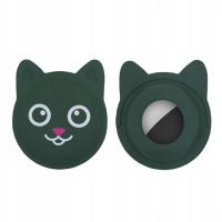 Hanhan Smiley Pet Collar Silicone Case For AirTag Dark Green