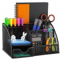 БОЛЬШОЙ НАСТОЛЬНЫЙ ОРГАНАЙЗЕР, ЯЩИК ДЛЯ ИНСТРУМЕНТОВ, ДЕРЖАТЕЛЬ ДЛЯ КАРАНДАШЕЙ, МЕТАЛЛИЧЕСКИЙ ЧЕРНЫЙ XXL