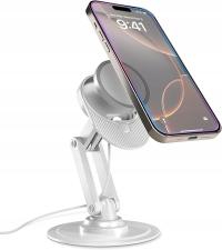 ABOVETEK Stojak Na Tablet iPad iPhone 4-11 Cal Biały 360 Stopni Obrotowy