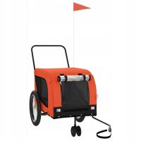 Poręczna przyczepka rowerowa dla zwierząt, 134x68x74 cm, pomarańczowo-czarn