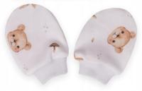 ŁAPKI NIEDRAPKI RĘKAWICZKI DLA NIEMOWLĄT BAWEŁNA PRINT