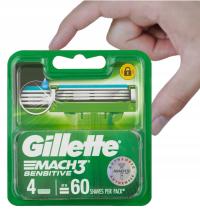 Gillette Mach3 Sensitive Ostrza, Wkłady Wymienne ( 4szt))