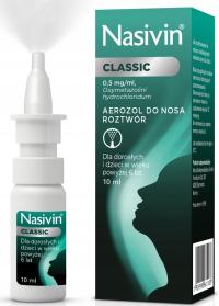Nasivin Classic 0,05% aerozol do nosa katar 10 ml