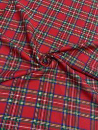 ТКАНЬ КРАСНЫЙ ПЛЕД РОЖДЕСТВЕНСКИЙ УЗОР