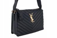 Torebka mała przewieszka miejska listonoszka 3komory szeroki pasek pikowana