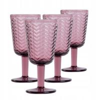 Zestaw kieliszków LUNNIS różowy 4 x 0,25 l Grube szkło na wino wodę HOMLA