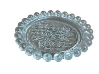 Podstawka podstawa pod świecę szklankę HS Ząbkowice liście szkło prasowane