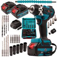 МОЩНЫЙ УДАРНЫЙ ГАЙКОВЕРТ, АККУМУЛЯТОРНЫЙ ШУРУПОВЕРТ ДЛЯ КОЛЕС 2X 48 В, НАБОР 1/2 ДЮЙМА