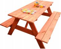 Деревянный садовый столик для детей-скамейки