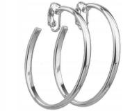 Klipsy Koła Srebrne COLIBRA Kółka Duże 4.3 cm na Ucho Tradycyjne Solidne