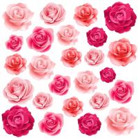Вафельные цветы вафельные красочные розовые розы для торта 25 шт