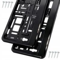 2× Ramka do tablic rejestracyjnych Utal metalizowana czarna połysk 2 szt.