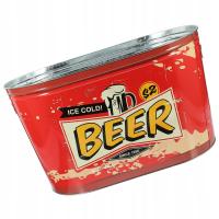 Stylowe czerwone wiaderko na lód i do chłodzenia napojów