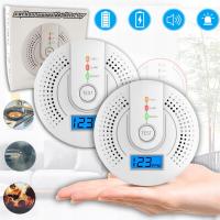 2X CZUJNIK CZADU I DYMU 2W1 DETEKTOR TLENKU WĘGLA LCD CERTYFIKOWANY ALARM