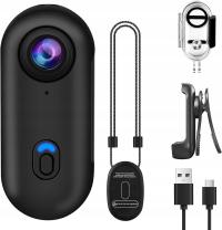 Kamera sportowa czarna 8 Mpx HD wodoodporna z stabilizatorem obrazu