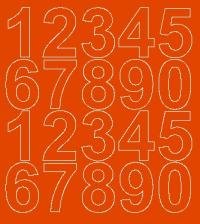 Cyfry samoprzylepne naklejki pomarańczowy 5 cm
